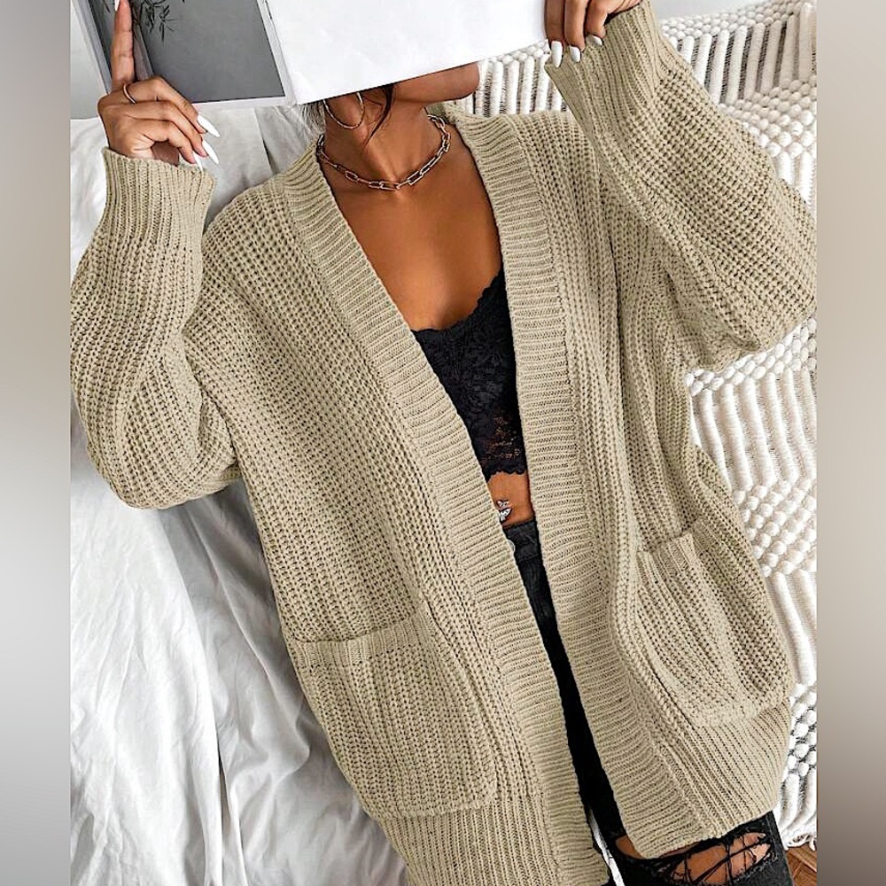 🆕🌿MAZIK: CREAM Knit Cardigan With Pockets SMALL MEDIUM